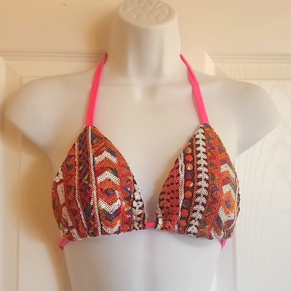Pinkini sequins Aztec top size S